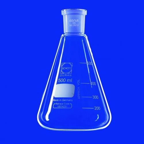 Kolby szklane Lenz Erlenmeyer'a ze szlifem DURAN